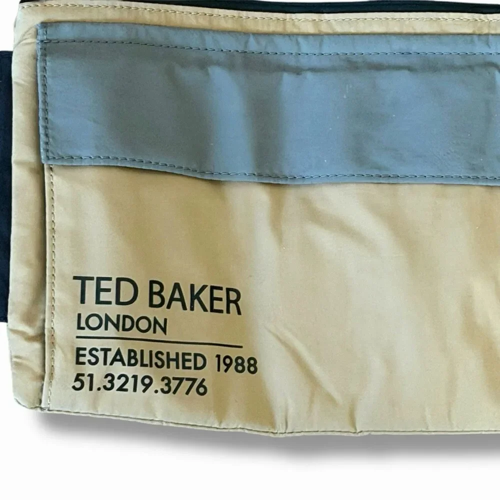 TED BAKER Feddy Color-block Woven Bumbag in Tan Fannypack Travel Outdoor